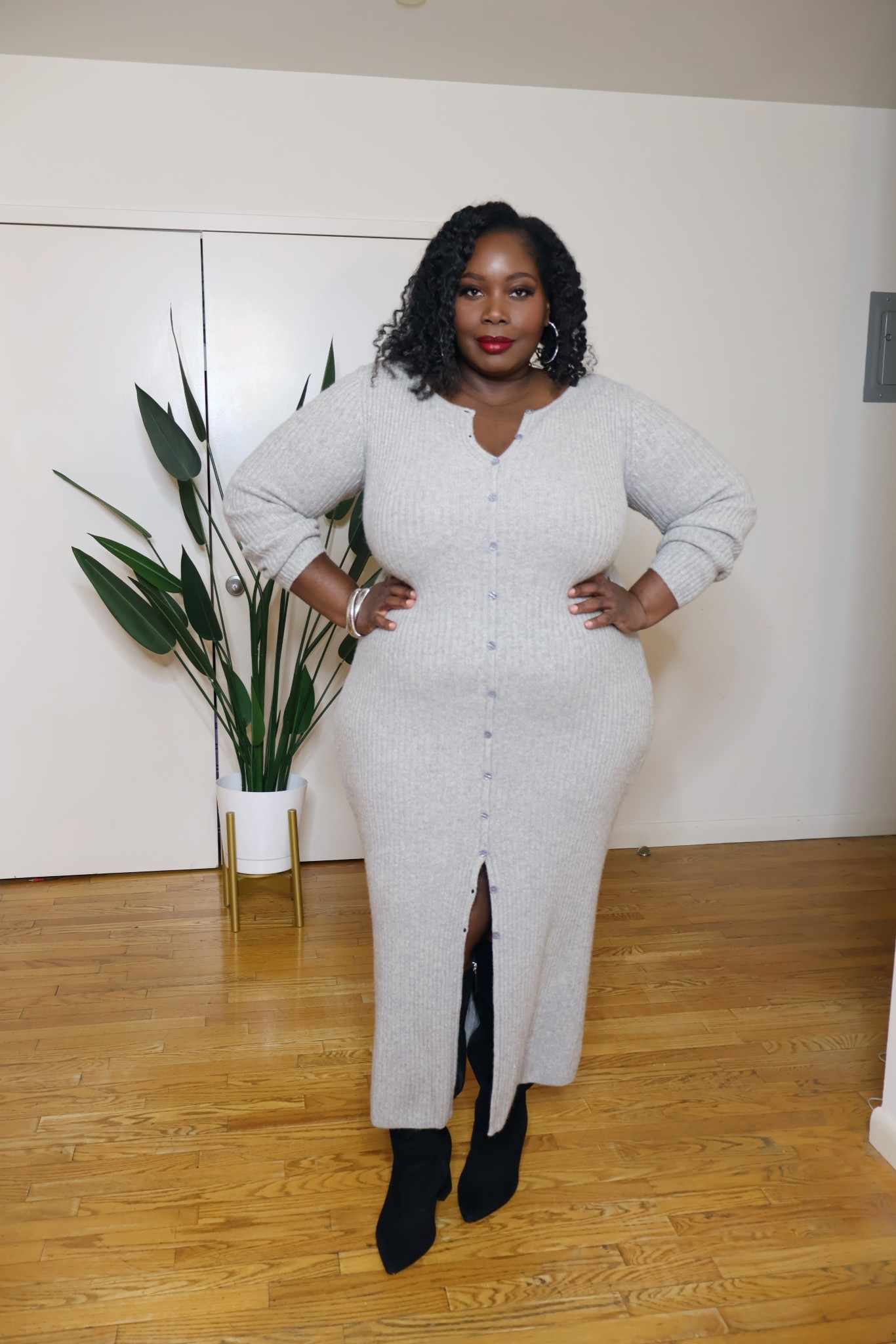 Wool blend maxi dress from Quince. I’m wearing an XL

#LTKMidsize #LTKPlusSize