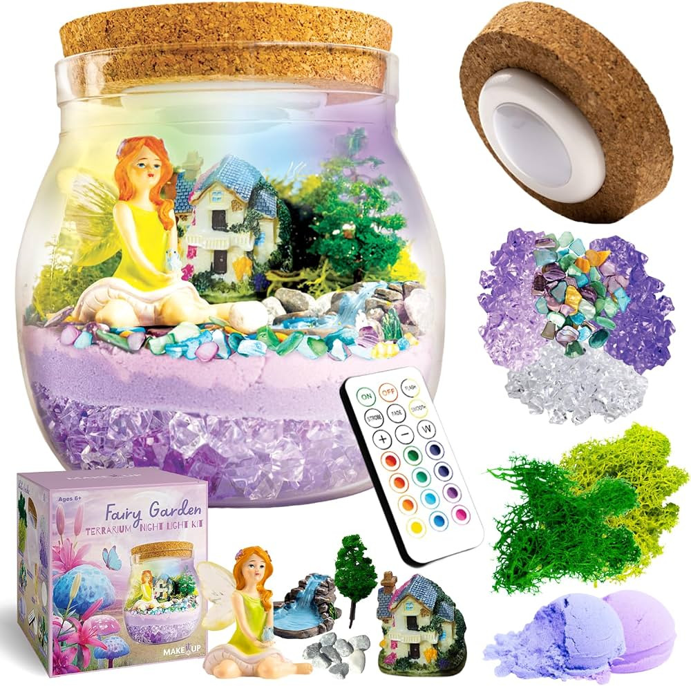 Fairy Garden Light Up Terrarium Kit for Kids I Girls Toys Craft Kits for Kids I Night Light for K... | Amazon (US)
