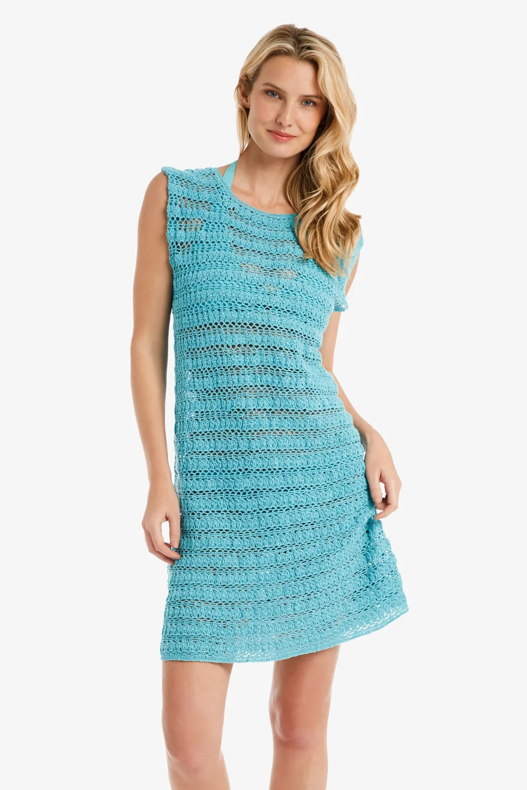 Kendall Crochet Dress  |  Coastal Blue | Helen Jon