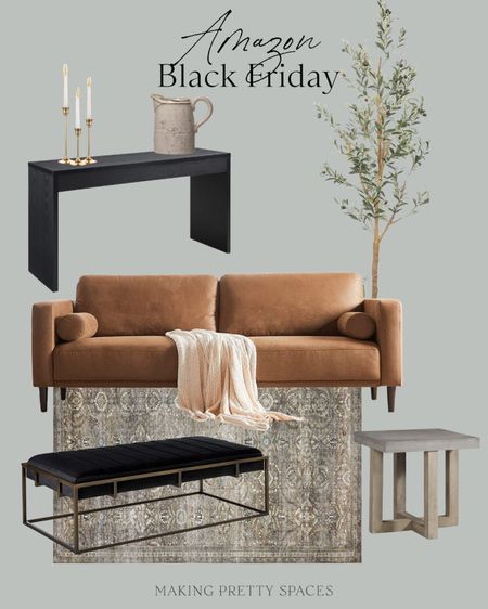 Amazon Black Friday. Home finds. Leather sofa, leather ottoman, side tables, console table, home decor #blackfriday 

#LTKunder100 #LTKhome #LTKunder50