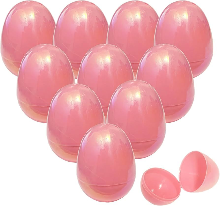 36 Metallic Easter Eggs, Fillable Plastic Easter Egg Hunt Party Supply Pack - 2.5" Colorful Paint... | Amazon (US)