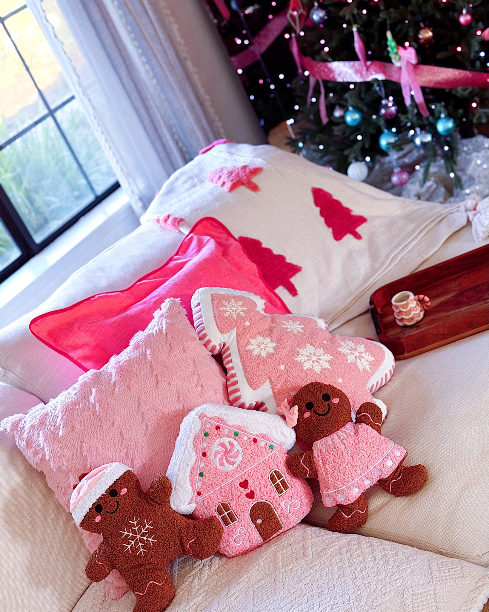 Found some cute PINK Christmas stuff since I CAN this year 🥰 Don’t forget to buy the pillow inserts for the square ones! 

#LTKSeasonal