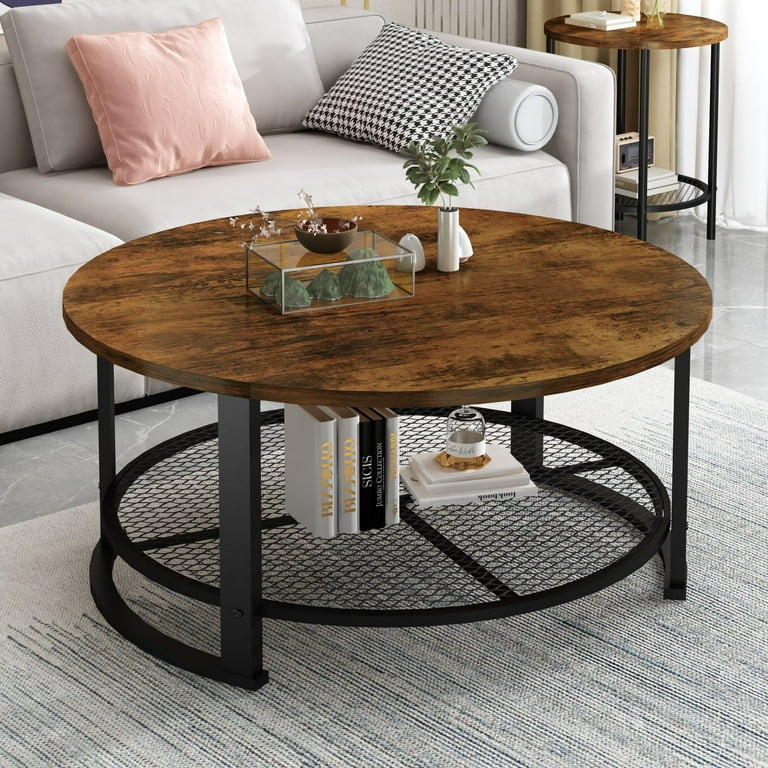 Furlinkhm 3-Piece Coffee Table Sets for Living Room, Round Coffee and End Table Set of 3 with Dou... | Walmart (US)