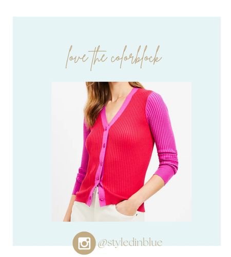 Colorblock cardigan, pink and red cardigan, vday look, vday style 

#LTKsalealert #LTKfindsunder50 #LTKMostLoved