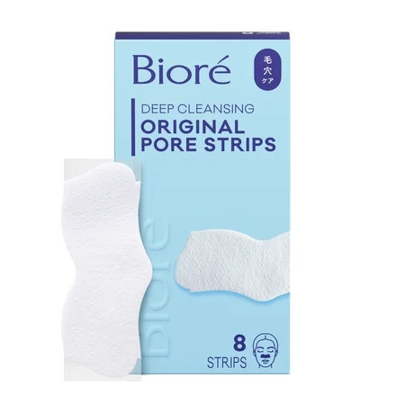 Bioré Deep Cleansing Pore Strips Original Blackhead Remover Strips for Skin Care Oil Free 8 Ct | Walmart (US)