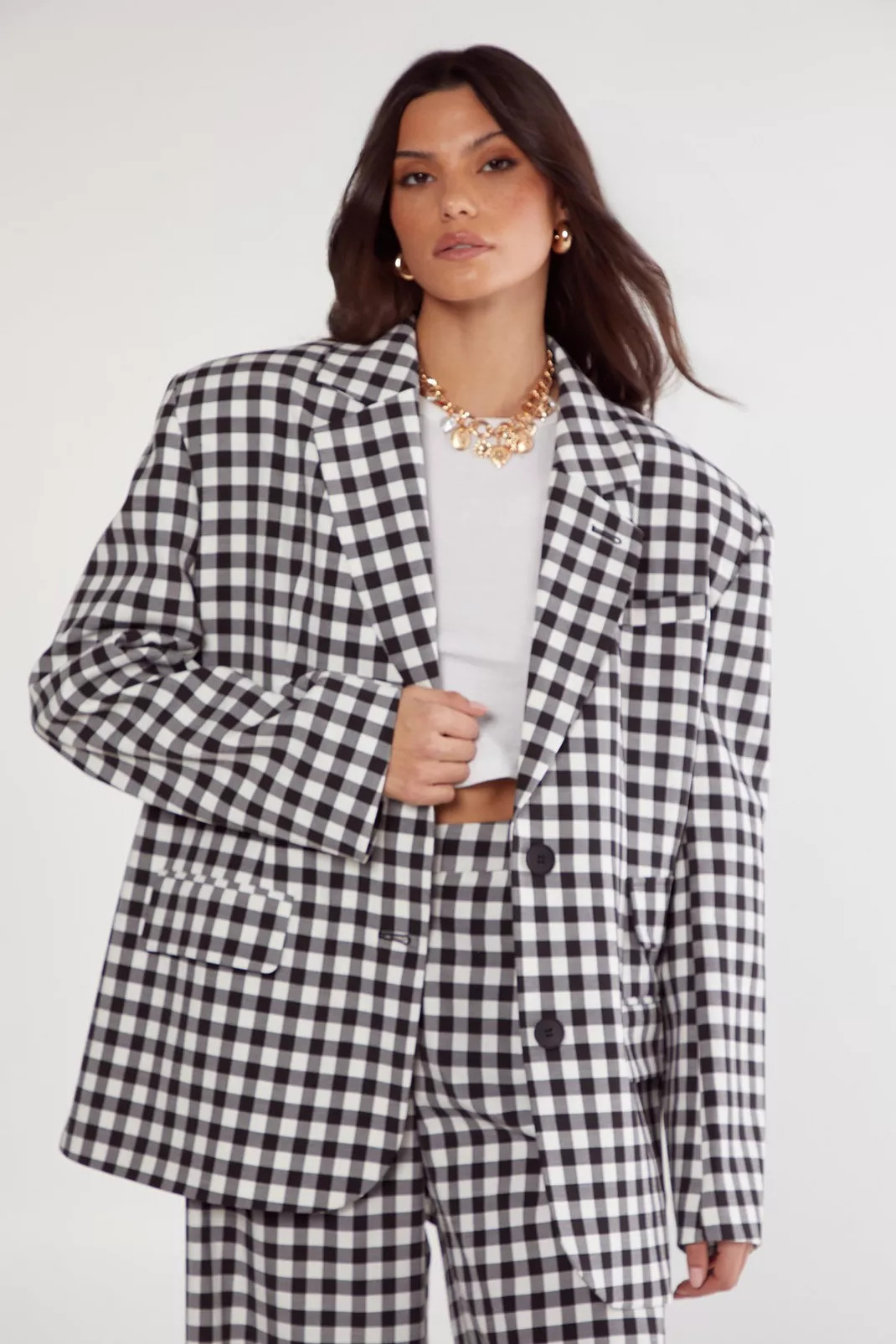 Gingham Tailored Blazer | Nasty Gal US