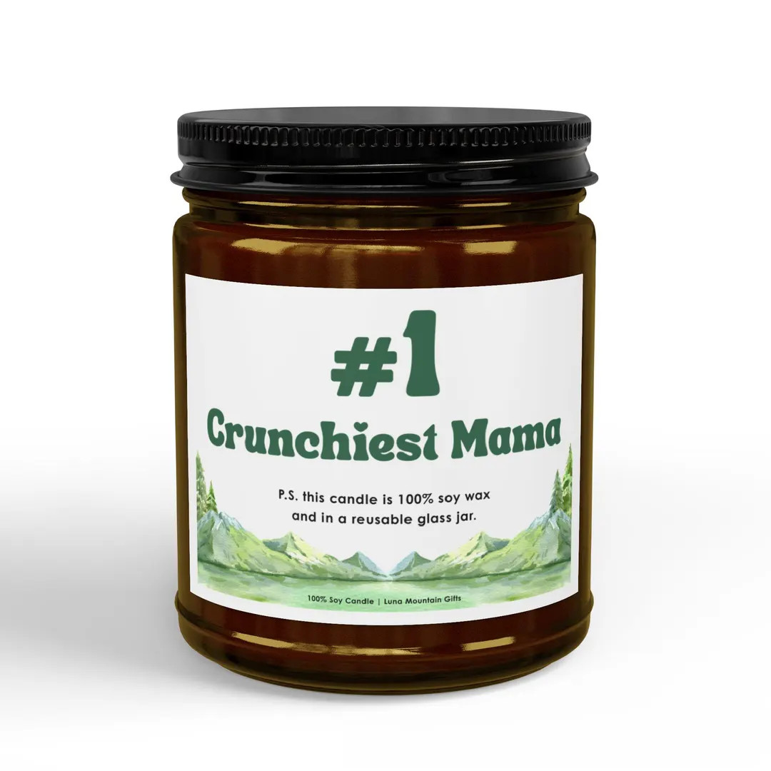 Crunchiest Mama Candle | Non-Toxic Mothers Day Gift | Natural Soy Wax Candle in Reusable Amber Gl... | Etsy (US)