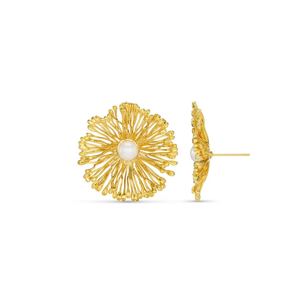 Statement Flower & Pearl Earrings | Orelia