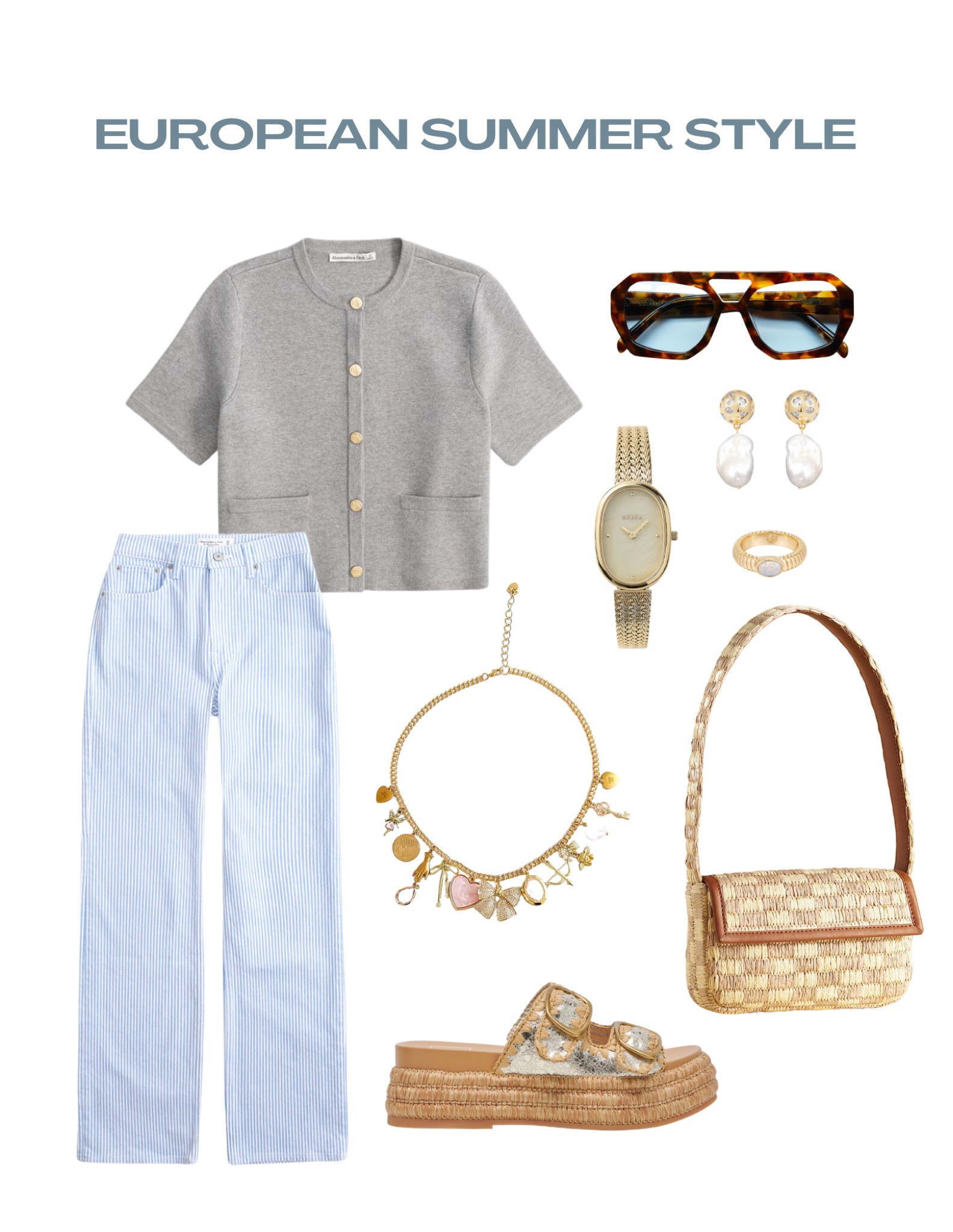 European summer outfit🤌🏼 crew neck sweater, Abercrombie jeans, sandals, summer outfits, spring style

#LTKfindsunder100 #LTKSeasonal #LTKshoecrush