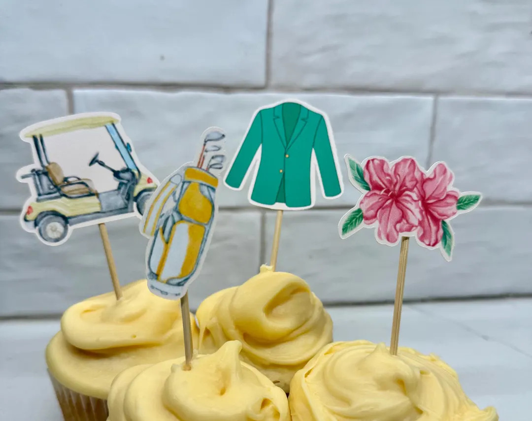 Golf Cupcake Toppers, Masters Inspired, Hole in One Cupcake Toppers, Golf Birthday, Par-tee, Cupc... | Etsy (US)