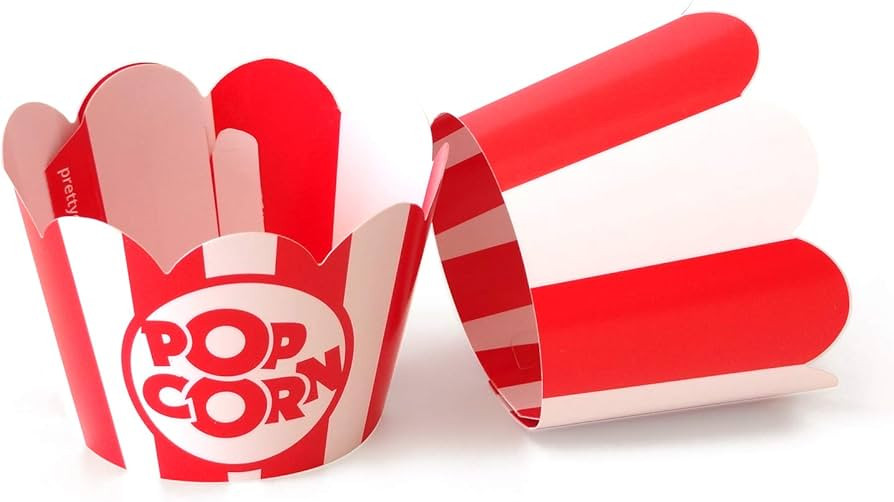 Popcorn Cupcake Wrappers - Red and White Striped - Cute Circus Party Supplies and Carnival Decora... | Amazon (US)