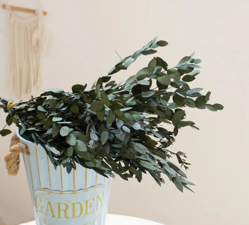 Preserved Eucalyptus , Green+blue+orange Preserved Eucalyptus , Wedding Table Center Decoration, ... | Etsy (US)