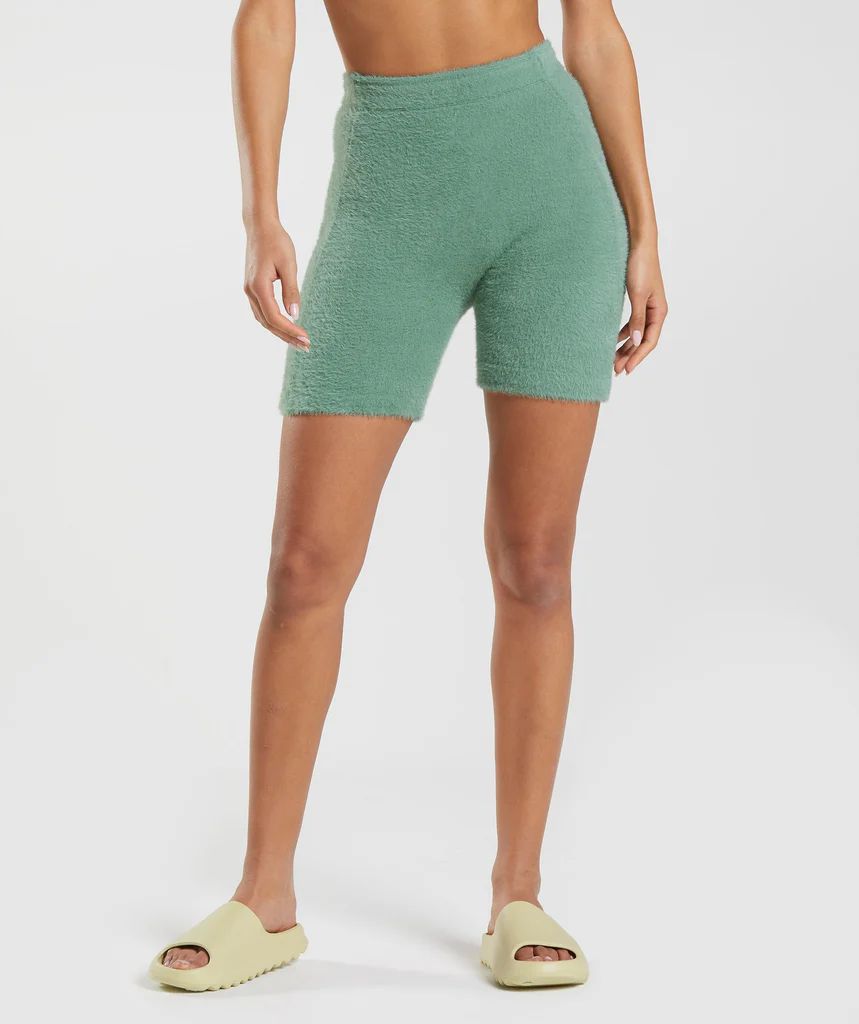 Gymshark Whitney Eyelash Knit Shorts - Leaf Green | Gymshark (Global)