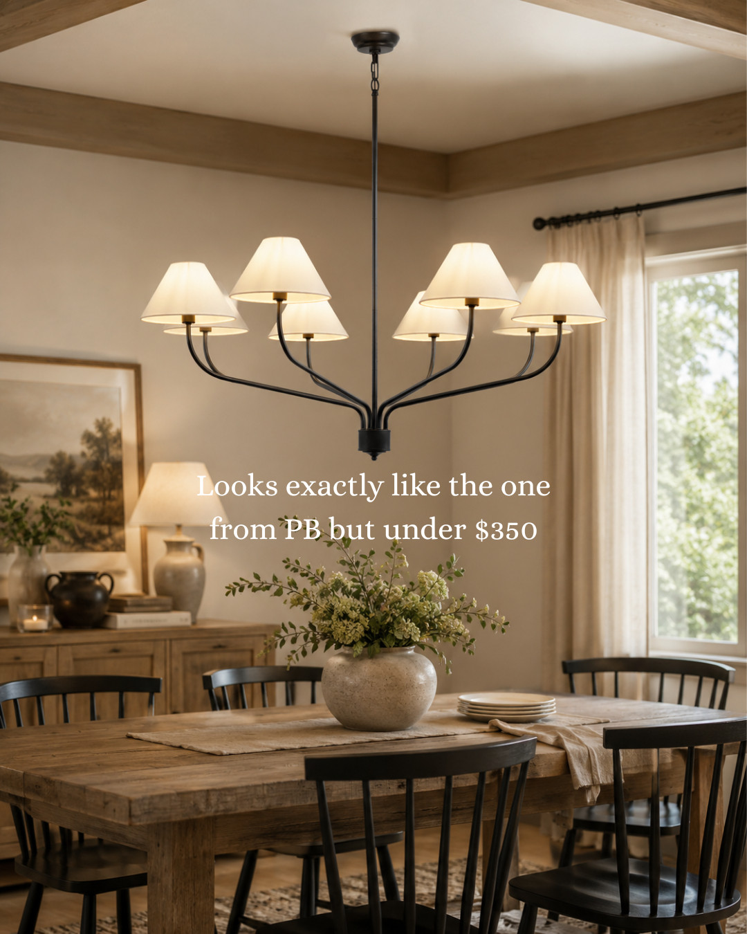 I can't get over this 8 light chandelier. Looks exactly like the one from PB but under $350 

 #LTKHome #LTKSaleAlert