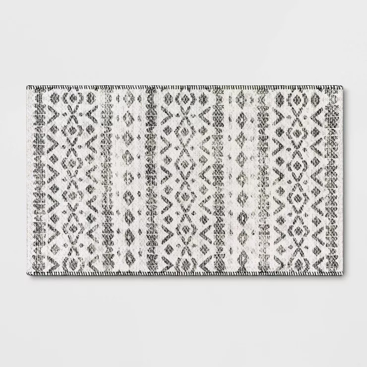 Diamond Printed Accent Aztec Rug Black - Opalhouse™ | Target