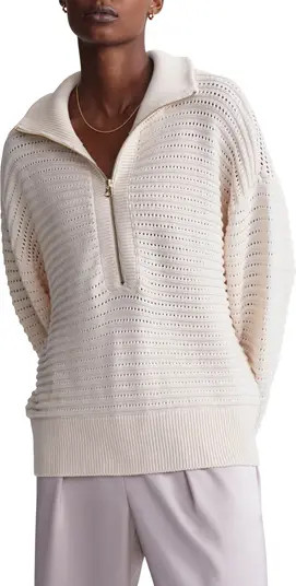 Tara Pointelle Half Zip Sweater | Nordstrom