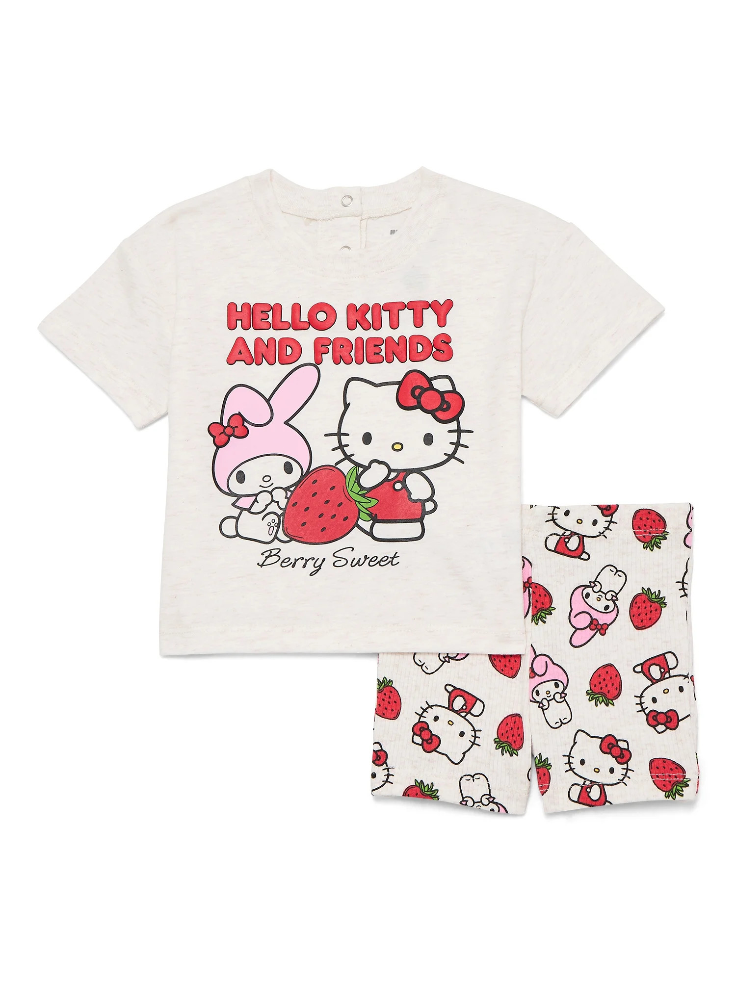 Hello Kitty Baby Girls Graphic Tee and Bike Shorts Set, 2-Piece, Sizes 0/3M-24M | Walmart (US)
