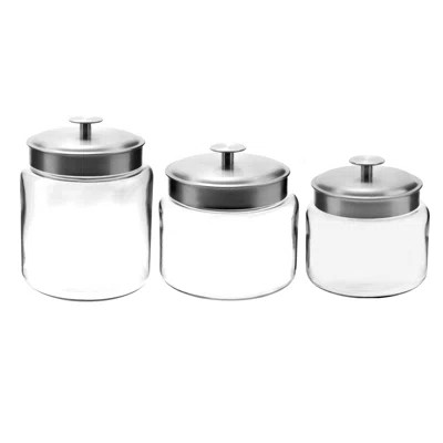 Anchor Hocking; Set Of 3, Montana Jars With Stainless Steel Lids | Wayfair North America