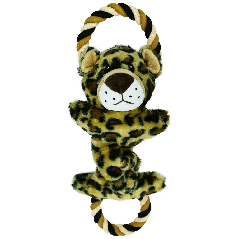 Vibrant Life Cozy Buddy with Rope Dog Toy, Pull and Crinkle, Leopard | Walmart (US)