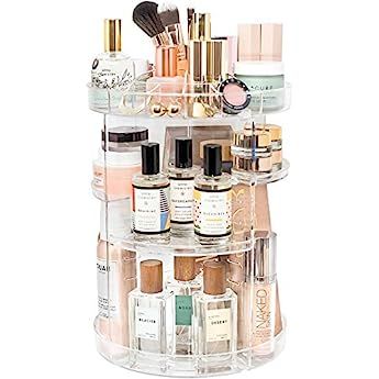 Jerrybox 360-Degree Rotating Makeup Organize, Adjustable Makeup Carousel Spinning Holder Acrylic ... | Amazon (US)