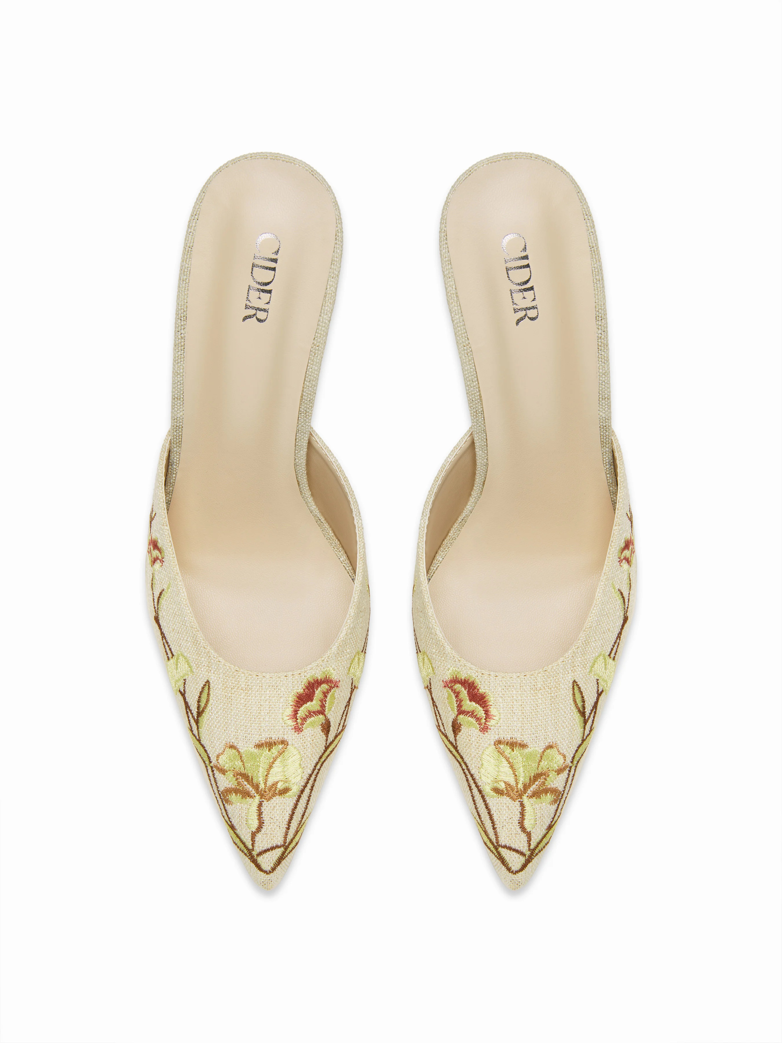 rush outfits FLOWER EMBROIDERED POINTED TOE HEELS For Daily Casual Date Work | Cider