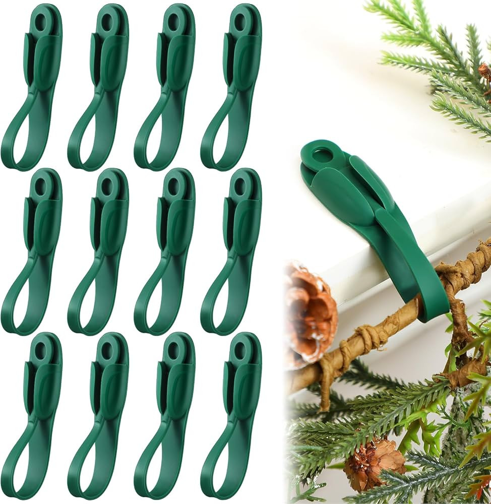12 Pcs Christmas Garland Hanger for Mantle Garland Hooks Christmas Garland Ties Stocking Holder R... | Amazon (US)