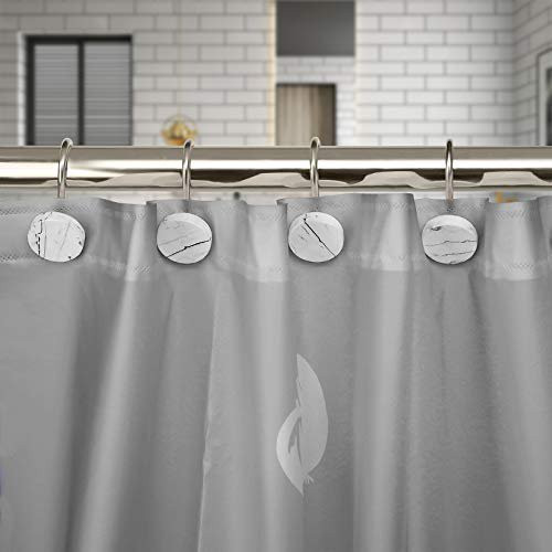 Shower Curtain Hooks, Marble Decorative Shower Curtain Rings, Rust Resistant Metal Shower Hooks f... | Walmart (US)