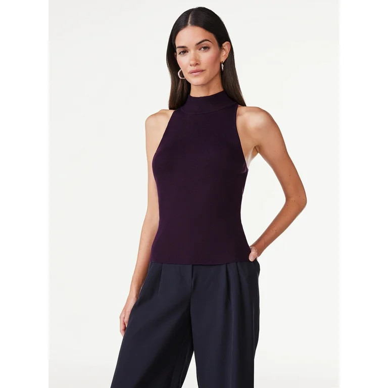 Scoop Women’s Sleeveless Halter Neck Sweater, Sizes XS-XXL - Walmart.com | Walmart (US)