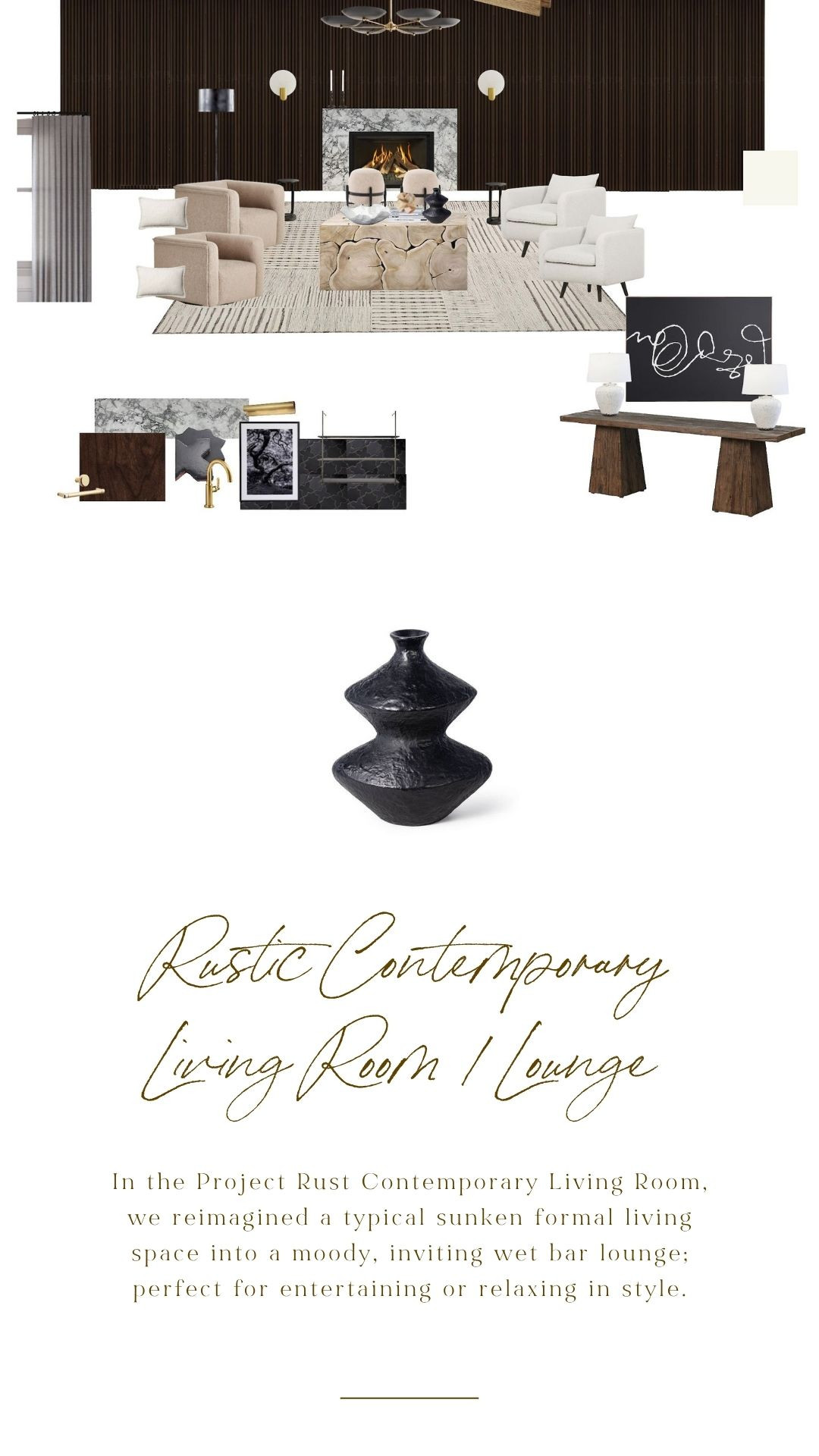 Use code PEGGYH20 for 20% off all Scout & Nimble items //

Moody + modern 🤎 This Rustic Contemporary formal living room features a dramatic fireplace wall, smoked oak slat paneling, and a chic custom wet bar. The perfect mix of rustic texture and contemporary polish. Tap to shop this layered, elegant look!

#ShopTheLook #LivingRoomDesign #RusticContemporary #PeggyHaddadInteriors
 

 #LTKHome #LTKFindsUnder100 #LTKStyleTip