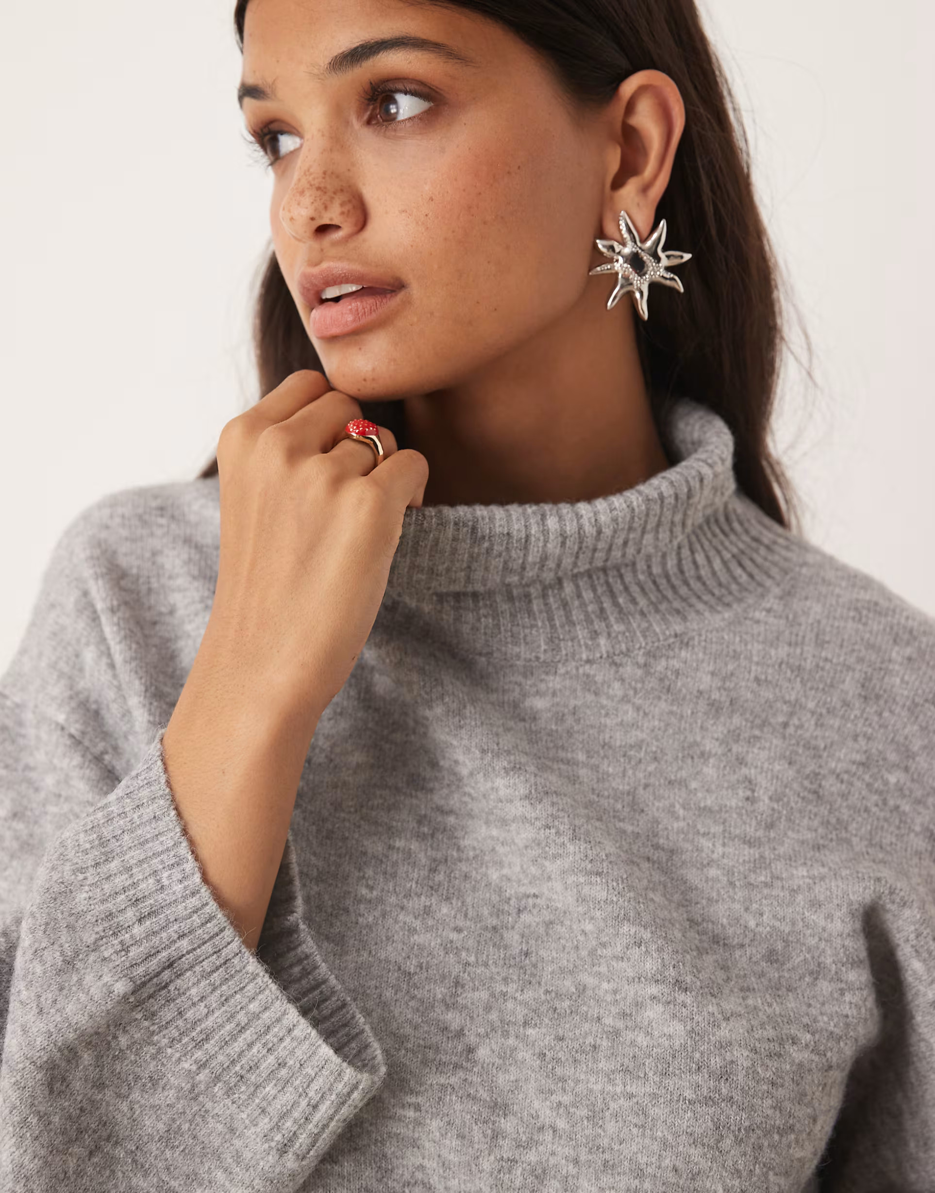 Glamorous wide sleeve oversized sweater in gray | ASOS (Global)