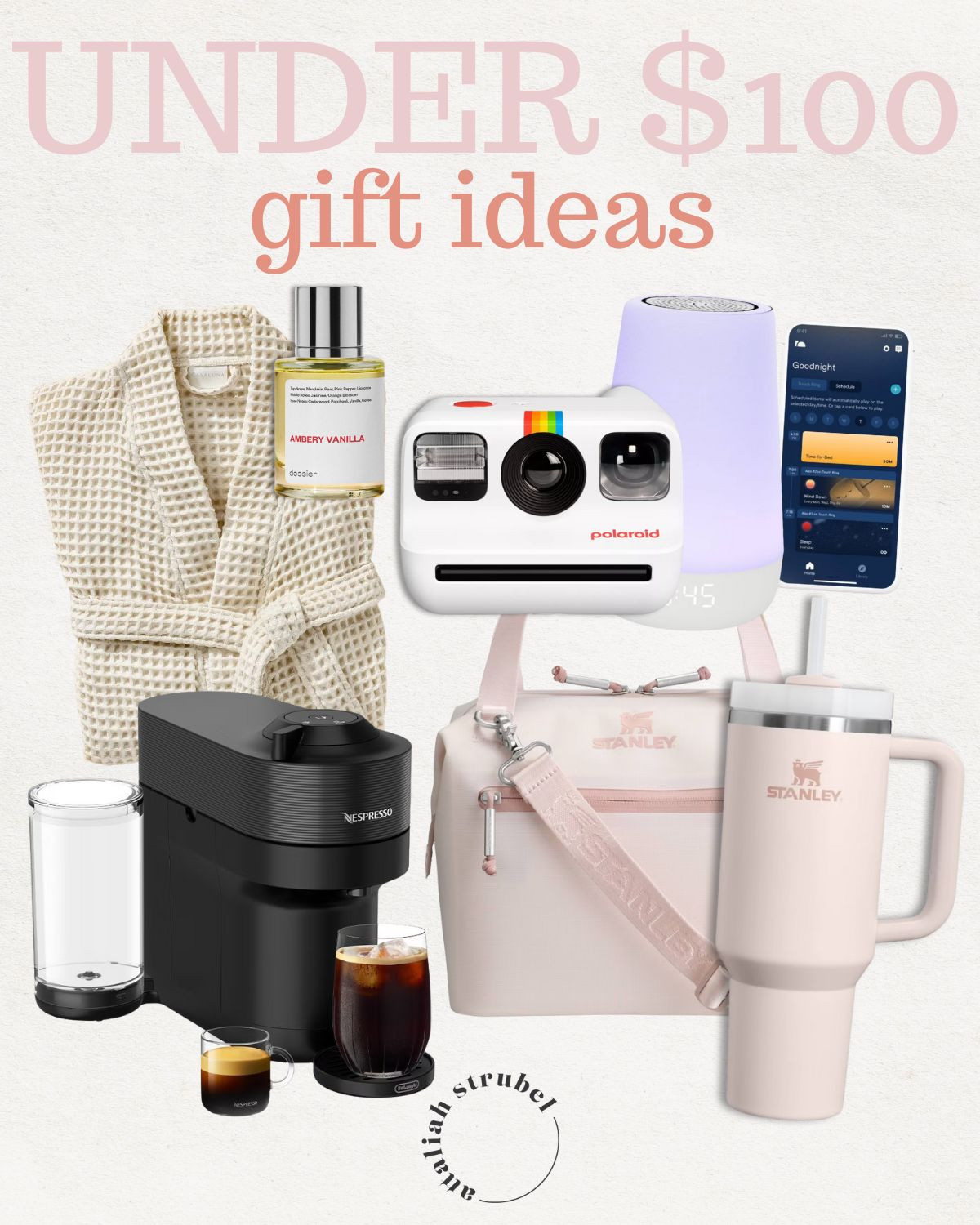 Gift ideas under $100! Target gift guide. Waffle robe. Polaroid camera. Stanley. Nespresso. Vanilla perfume. Hatch. 

 #LTKGiftGuide #LTKHome #LTKFindsUnder100
