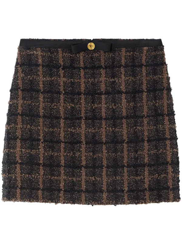 Versace Bouclé Tweed Pencil Skirt | Brown | FARFETCH UK | Farfetch Global