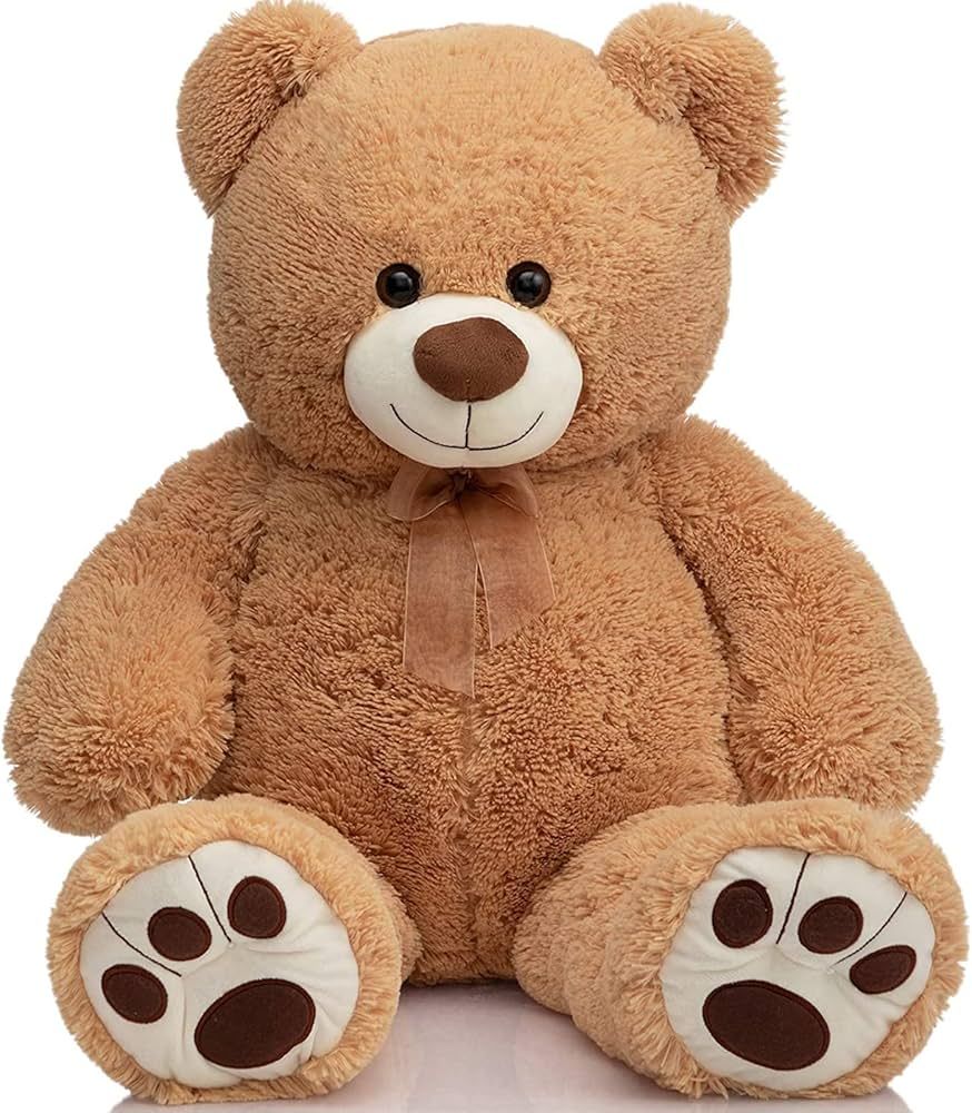 HollyHOME Teddy Bear Stuffed Animal Plush Giant Teddy Bears with Footprints Big Bear 36 inch Tan | Amazon (US)