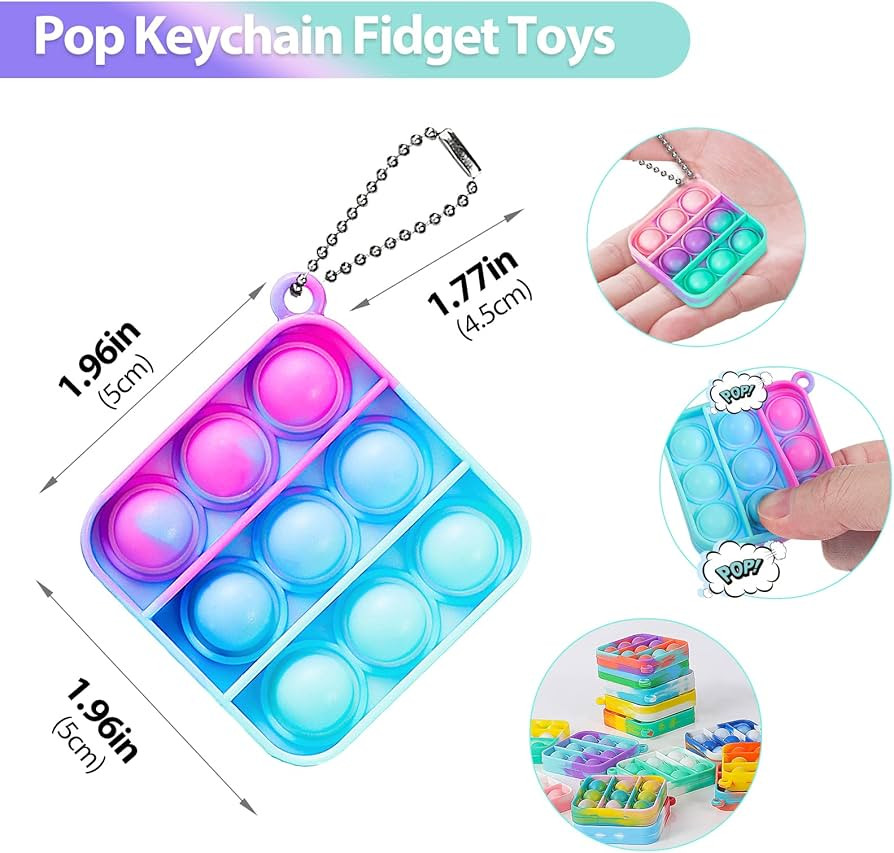 Pop Fidget Toys Bulk Its Party Favors for Kids 4-8 8-12 30 Pack Mini Pop Keychain It Small Fidget... | Amazon (US)