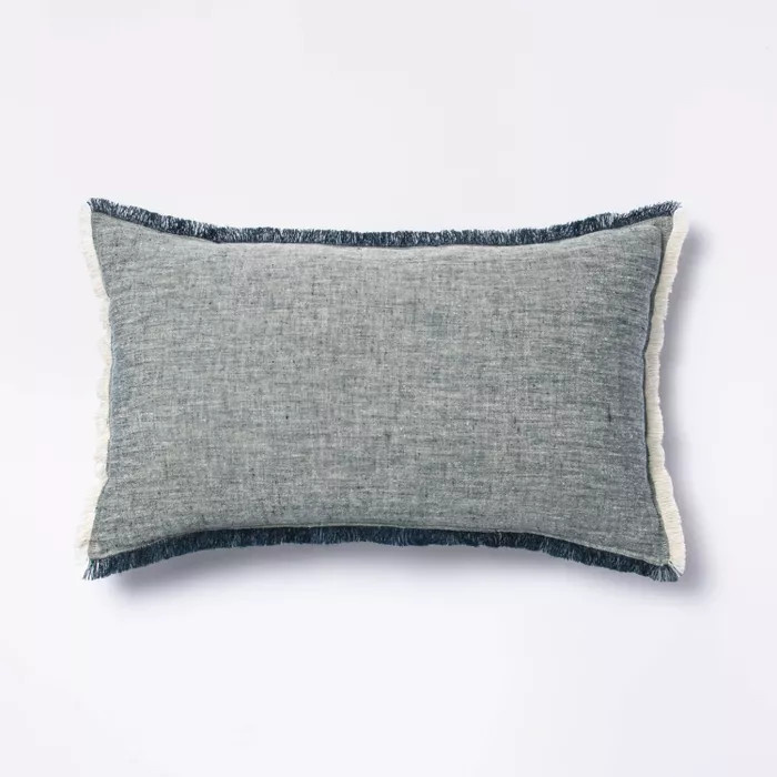 Linen Throw Pillow with Contrast Frayed Edges - Threshold™ designed with Studio McGee | Target