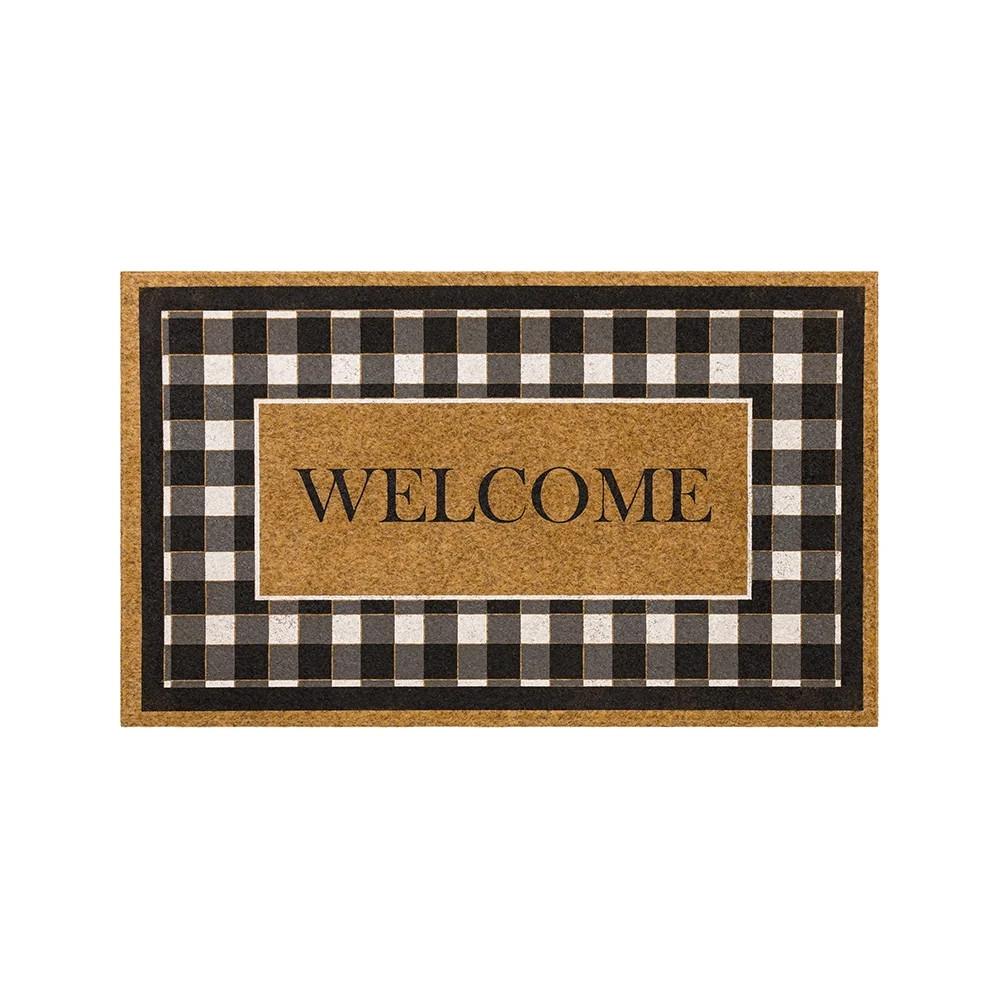 Mohawk Home Faux Coir Door Mat, Fall Welcome Check, Natural, 1' 6" X 2' 6" | Walmart (US)