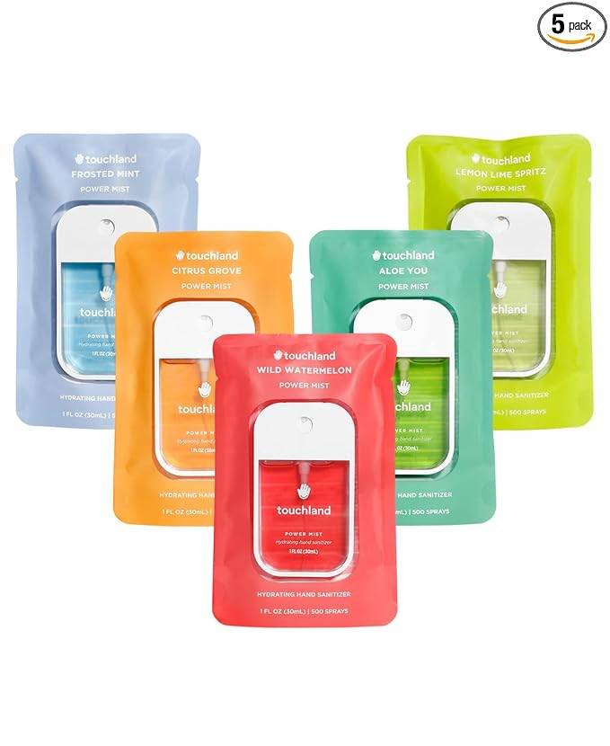 Touchland Hydrating Hand Sanitizer Spray, FRESH 5 Set (Mint, Citrus, Lemon Lime, Aloe, Watermelon... | Amazon (US)