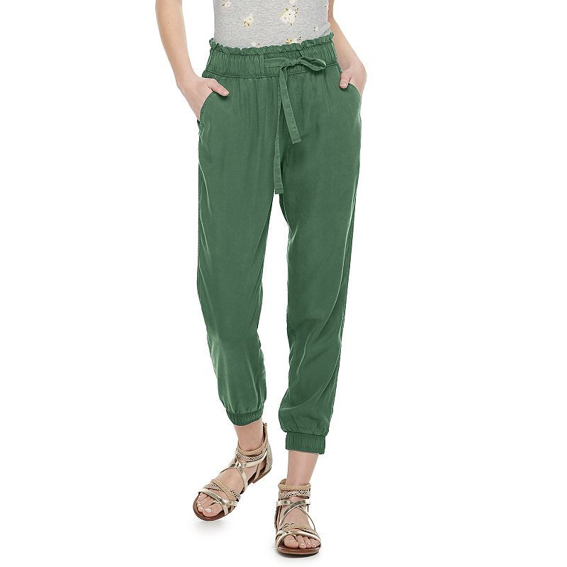 Juniors' SO High Rise Paperbag Jogger Pants, Girl's, Size: Medium, Dark Green | Kohl's