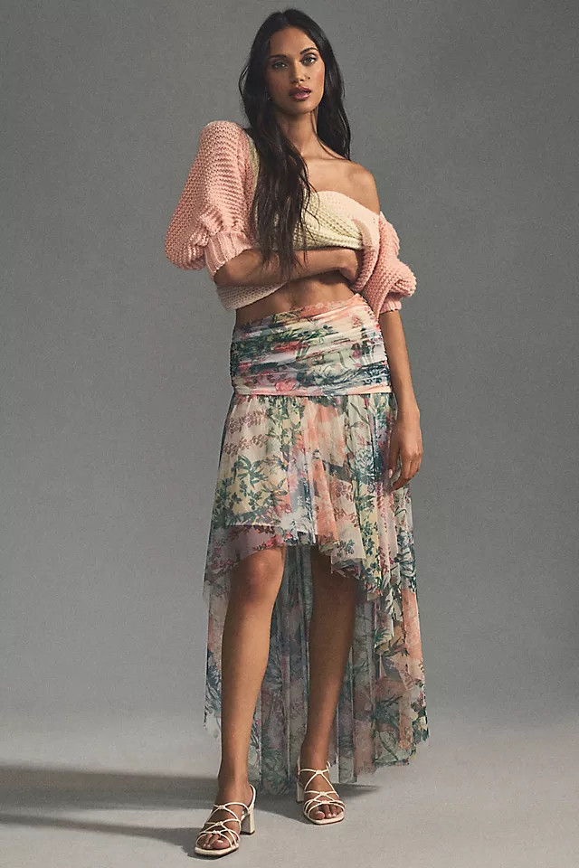 By Anthropologie High-Low Tulle Maxi Skirt | Anthropologie (US)