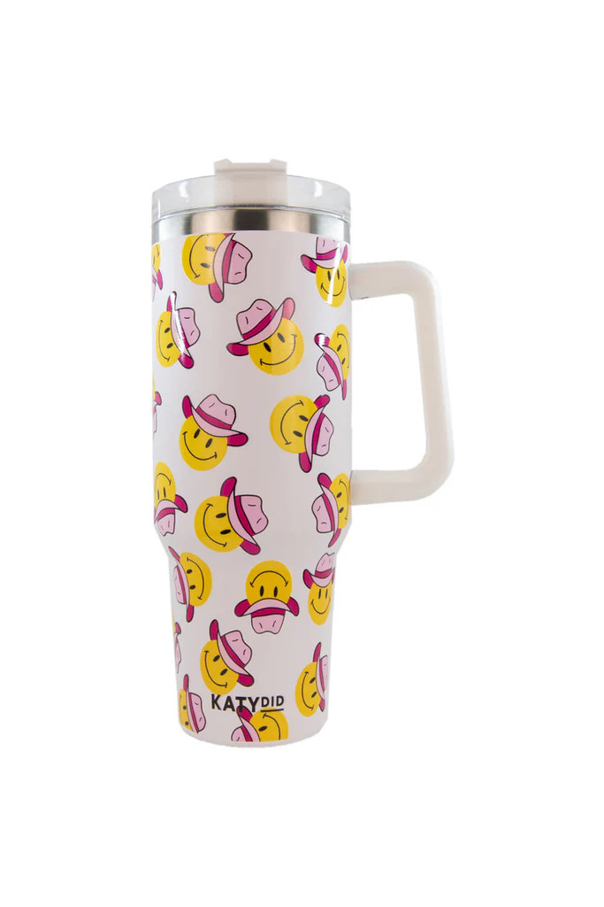 Cowboy Happy Face Travel 40 Oz Tumbler | Katydid.com