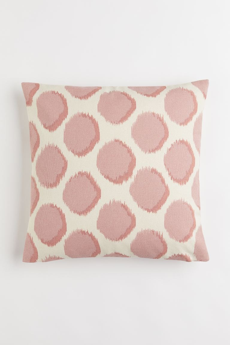 Conscious choice  Cushion cover in cotton canvas with a printed pattern on both sides. Concealed ... | H&M (US + CA)