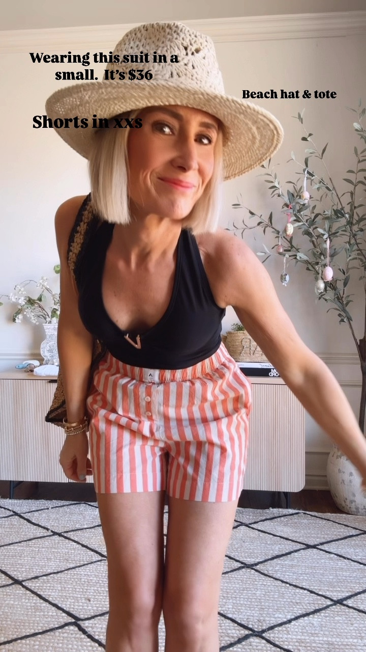 Black One piece swimsuit- wearing small. $36 
Floral one piece in a small - on sale $30
Shorts in xxs as a cover up
Beach hat- adjustable size
Beach hat
Spring vacation
Beach day, pool day
Full coverage
Mom Approved swim suit
Vacation style, book

#LTKSwim #LTKFindsUnder50 #LTKSaleAlert