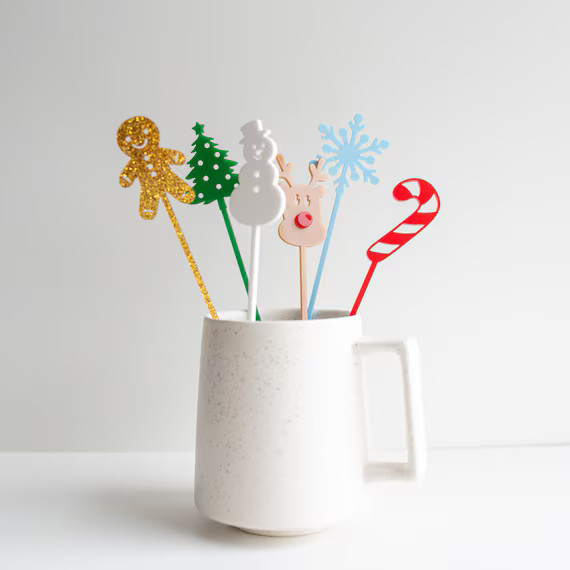 Christmas Drink Stirrers Holiday Stir Sticks Holiday Party | Etsy | Etsy (US)