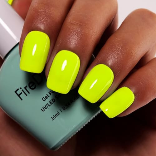 Firedeep Neon Yellow Gel Nail Polish, 16ML Summer Bright Yellow Gel Polish UV/LED Soak Off Spring Gel Polish 1PCS | Amazon (US)