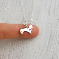 Dachshund Necklace -sterling Silver Charm With Heart Cut Out Wiener Dog Gift Jewelry | Etsy (US)