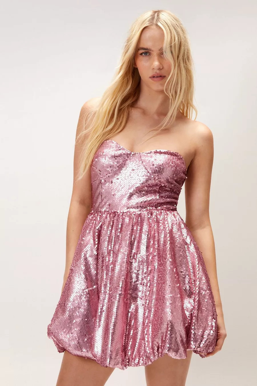Sequin Puff Ball Mini Dress | Nasty Gal US