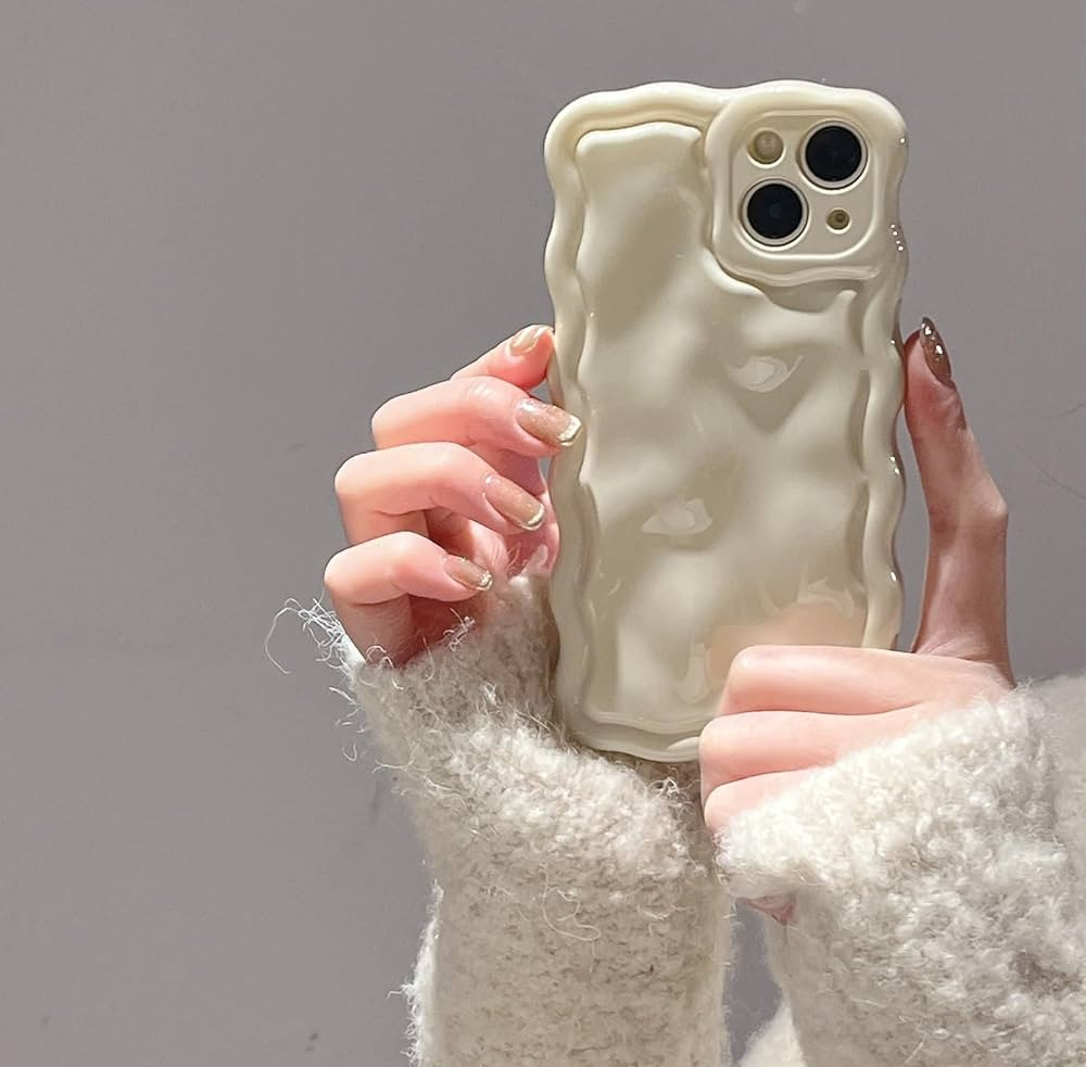 FABSPARK Funda para iPhone 16 Pro, bonita funda 3D de color sólido con marco ondulado de meteori... | Amazon (US)