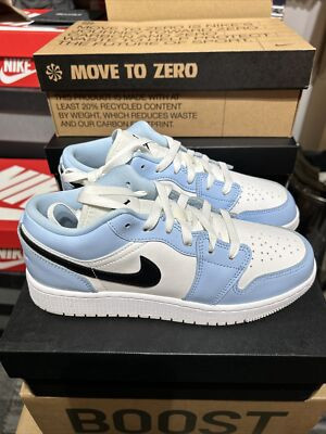Uk - 5 Nike Air Jordan 1 Low Ice Blue GS- ?READ DESCRIPTION ? | eBay UK