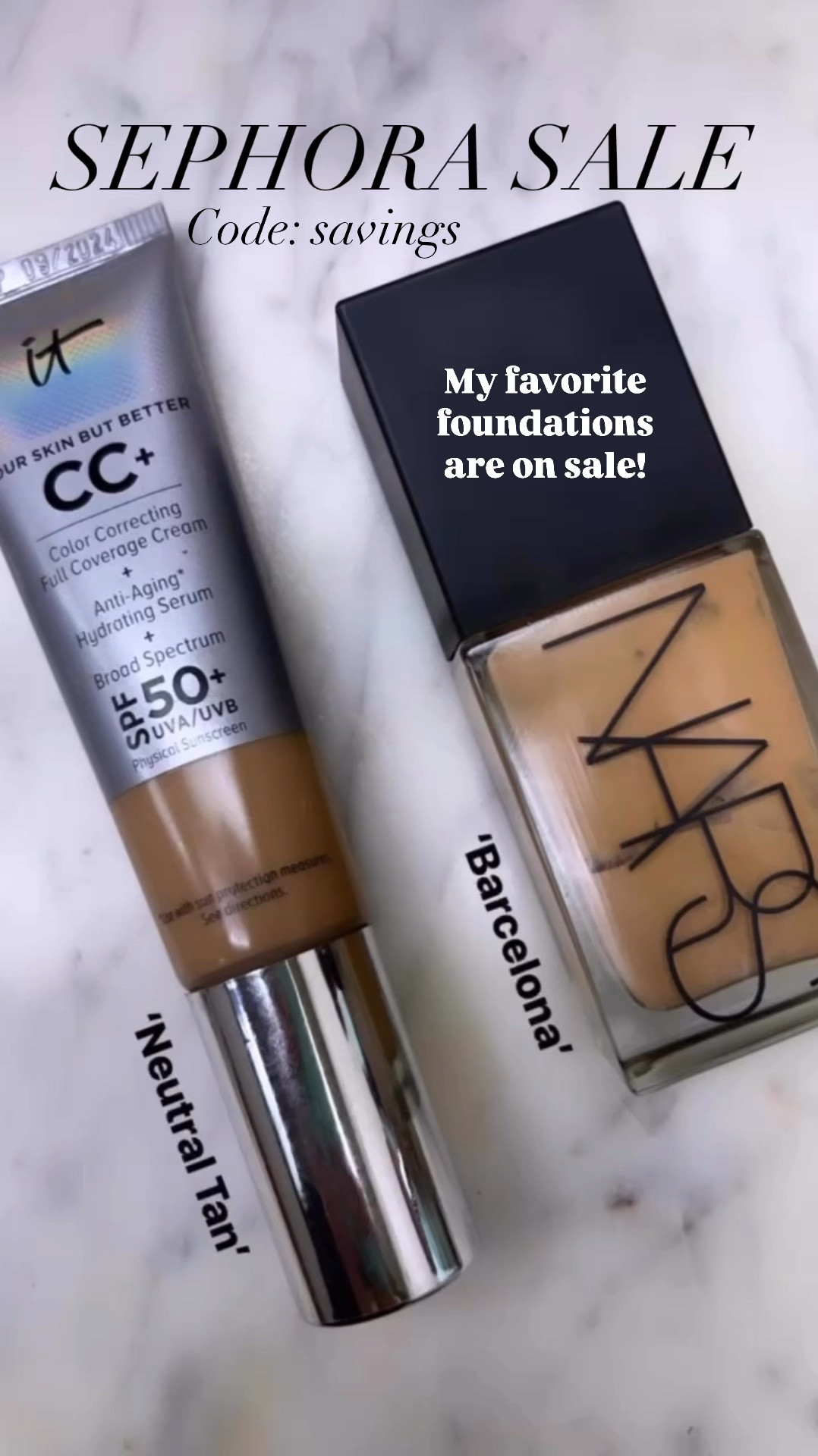 My favorite foundations are on sale! Linked my other fav makeup on sale. Sephora Savings Event is happening now! Rouge members can shop 11/1. All tiers can shop on 11/5 - 11/11. Save 10-20% off depending on your tier with code SAVINGS, All Sephora Collection is 30% off for all tiers! Sephora Sale, Sephora must haves, Sephora favorites, Sephora bestsellers, Sephora beauty, makeup must haves, beauty gift idea, gifts for her, Fall 2024, #LaidbackLuxeLife

Shades:
✨NARS foundation ‘Barcelona’
✨It Cosmetics foundation ‘Neutral Tan’
✨Huda Beauty setting powder ‘Cherry Blossom’
✨Huda Beauty concealer ‘Coconut Flakes’
✨Benefit highlighter ‘Cookie’
✨Hourglass palette ‘Volume III’
✨Charlotte Tilbury bronzer ‘Tan 3’
✨Fenty Beauty lipgloss ‘$weetmouth’
✨Charlotte Tilbury lipstick ‘KIM KW’
✨Lawless lipgloss ‘Daisy Pink’
✨Patrick Ta blush duo ‘She’s A Doll’
✨Anastasia lip liner ‘Deep Taupe’
✨Anastasia brow duo powder ‘Medium Brown’
✨Anastasia brow wiz ‘Soft Brown’
✨Too Faced lip plumping liner ‘In Big Truffle'
✨Buxom lip plumping gloss ‘White Russian’
✨Givenchy setting powder ‘Satin Blanc'

Hey Beautiful! Feel free to comment on this post if you have any questions! 🫶🏽

Follow me for more fashion finds, beauty faves, lifestyle, home decor, sales and more! So glad you’re here!! XO, Karma

#LTKSaleAlert #LTKVideo #LTKBeauty