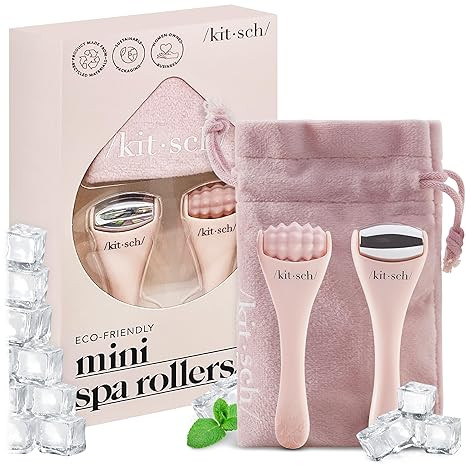 Kitsch Mini Facial Roller & Ice Face Roller Skin Care Tool Set – Stainless Steel Face Rollers t... | Amazon (US)
